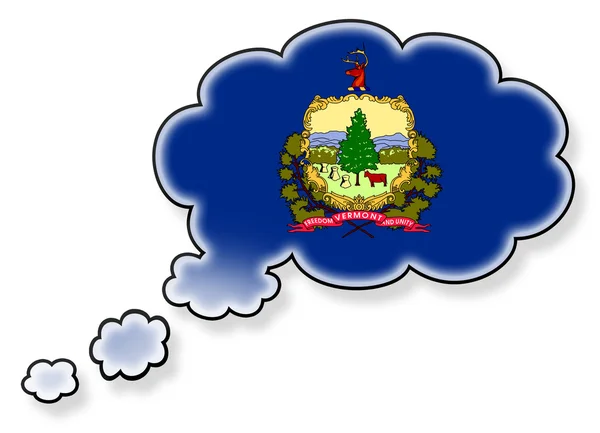 Beyaz arka plan üzerinde izole bulut, bayrak — Stok fotoğraf