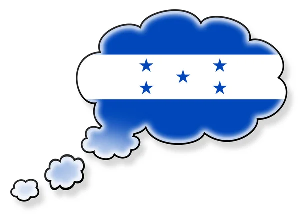 Vlajka v oblaku, izolovaných na bílém pozadí — Stock fotografie