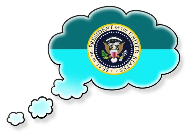 Beyaz arka plan üzerinde izole bulut, bayrak — Stok fotoğraf