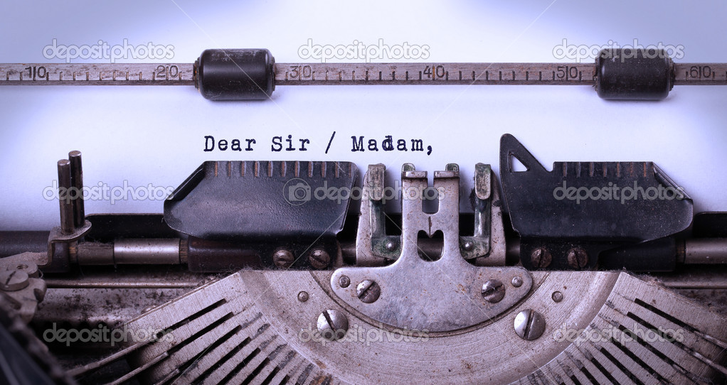 Vintage inscription made by old typewriter