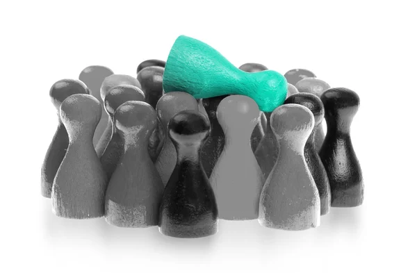 Blue pawn is crowdsurfing — Stock Photo, Image