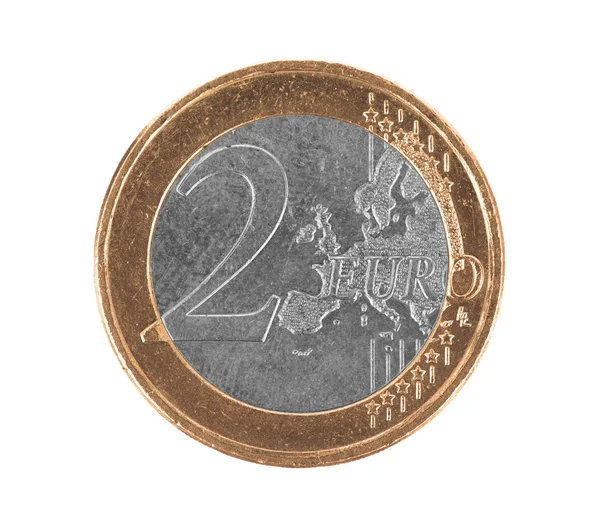Поддельная монета евро, 2 евро — стоковое фото