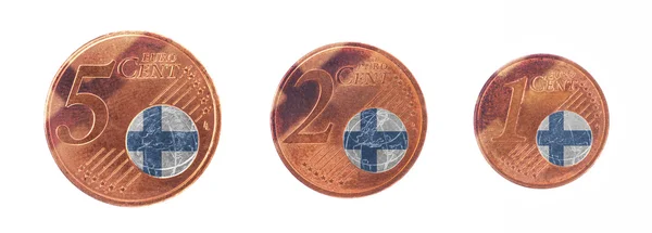Koncept Evropské unie - 1, 2 a 5 eurocentů — Stock fotografie