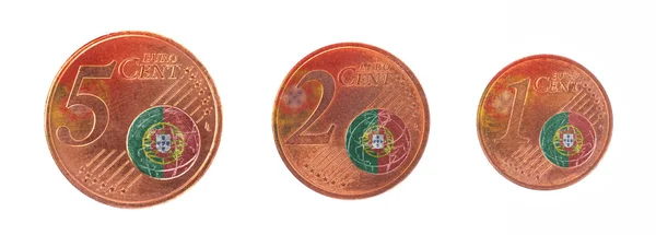 Conceito de união europeia - 1, 2 e 5 eurocent — Fotografia de Stock