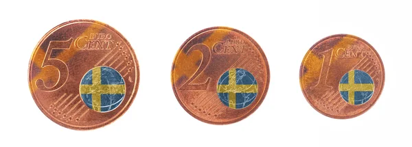 Conceito de união europeia - 1, 2 e 5 eurocent — Fotografia de Stock