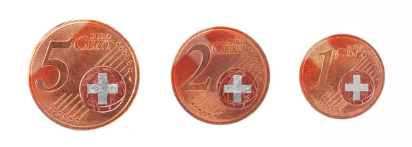 Conceito de união europeia - 1, 2 e 5 eurocent — Fotografia de Stock