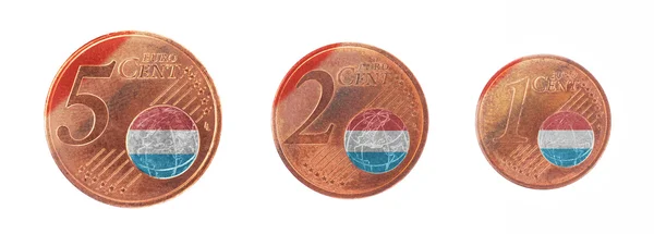 Koncept Evropské unie - 1, 2 a 5 eurocentů — Stock fotografie