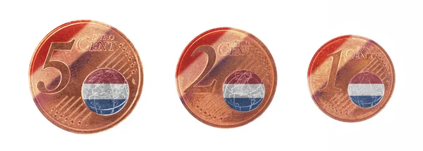 Conceito de união europeia - 1, 2 e 5 eurocent — Fotografia de Stock