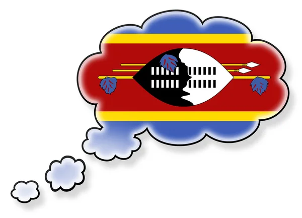 Bandeira na nuvem, isolada sobre fundo branco — Fotografia de Stock