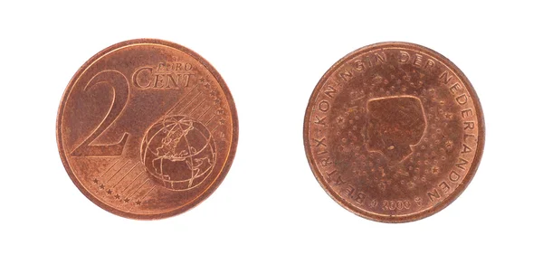 Монета в 2 евро — стоковое фото