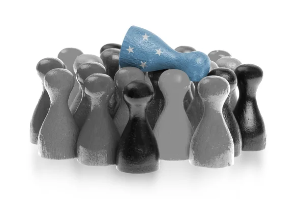 Blue pawn is crowdsurfing — Stock Photo, Image