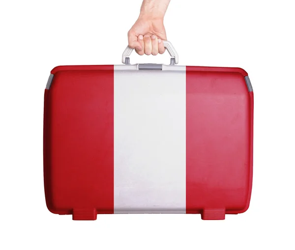汚れおよび傷の使用プラスチック スーツケース — ストック写真
