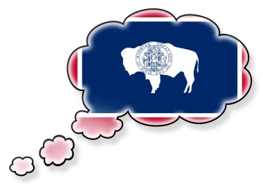 Beyaz arka plan üzerinde izole bulut, bayrak