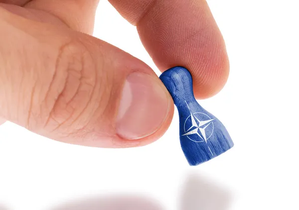 Peón de madera con una pintura de bandera — Foto de Stock