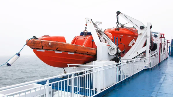 Lifeboats by deck — Stock Photo, Image