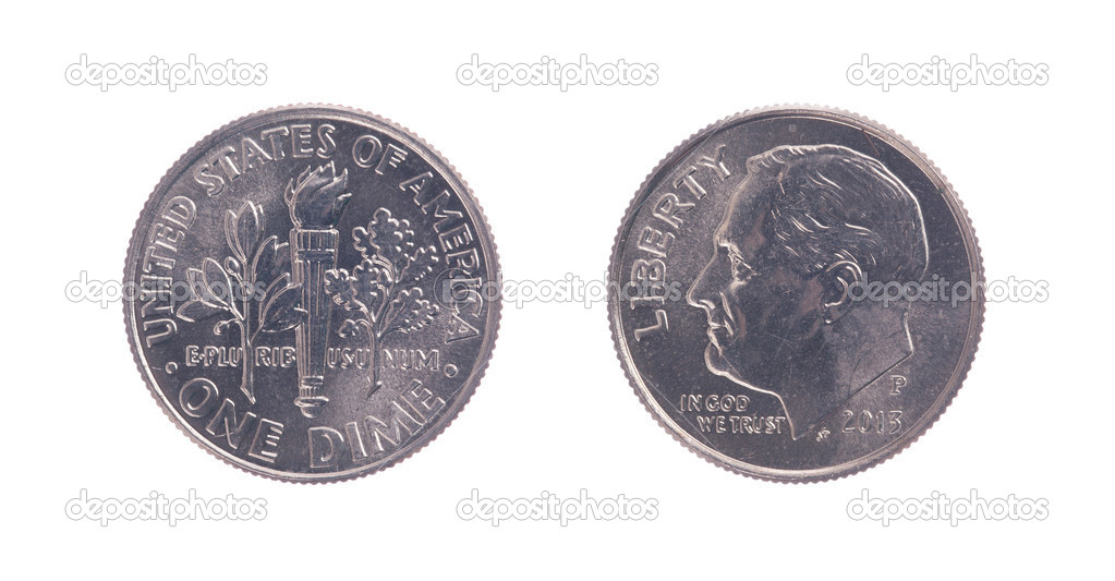 One american dime coin 