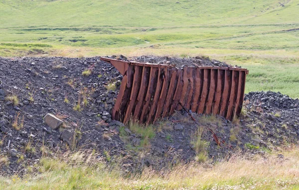 Részletek Egy Elhagyott Haditengerészeti Bázisról Izlandon Hvtanes Hvalfjrdur Amelyet Brit — Stock Fotó