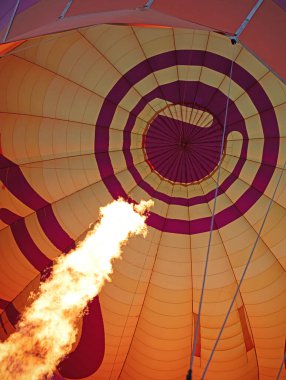 Sıcak hava balonunun içinde seçici bir odak