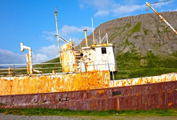 Gamla Rostiga Skeppsbrott Westfjordarna Nordvästra Island — Stockfoto