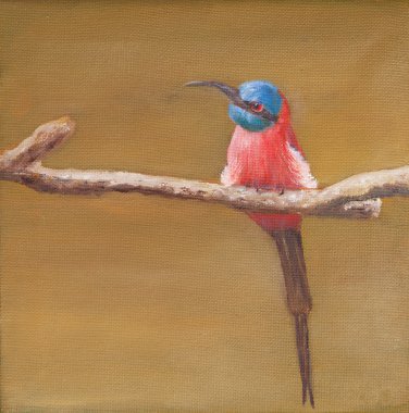 Painting of carmine bee eater clipart