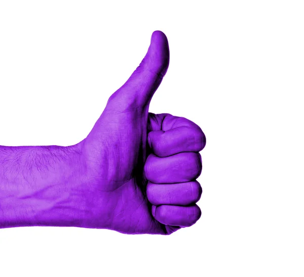 Closeup of male hand showing thumbs up sign — Stock Photo, Image