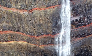 Hengifoss İzlanda 'daki en yüksek ikinci şelaledir. Adanın doğusunda yer almaktadır. Belki de şelalenin en özel özelliği şelalenin arkasındaki bazalt kayanın çok renkli tabakalarıdır.