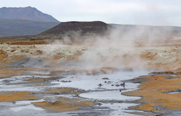 Steaming Fumarole Geothermal Area Hverir Namafjall Northern Iceland — Stock Photo, Image