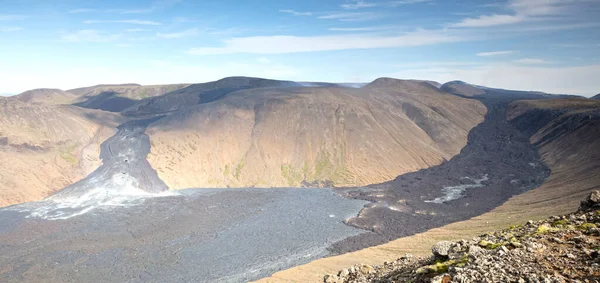 Nahaufnahme Des Neuen Lavafeldes Des Vulkanausbruchs Fagradalsfjall Island — Stockfoto