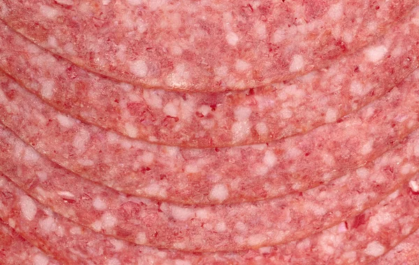 Smoked Sausage Salami Closeup Full Frame Image — Stock Photo, Image