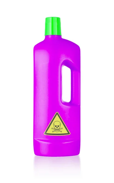 Botella de plástico detergente de limpieza, venenoso —  Fotos de Stock