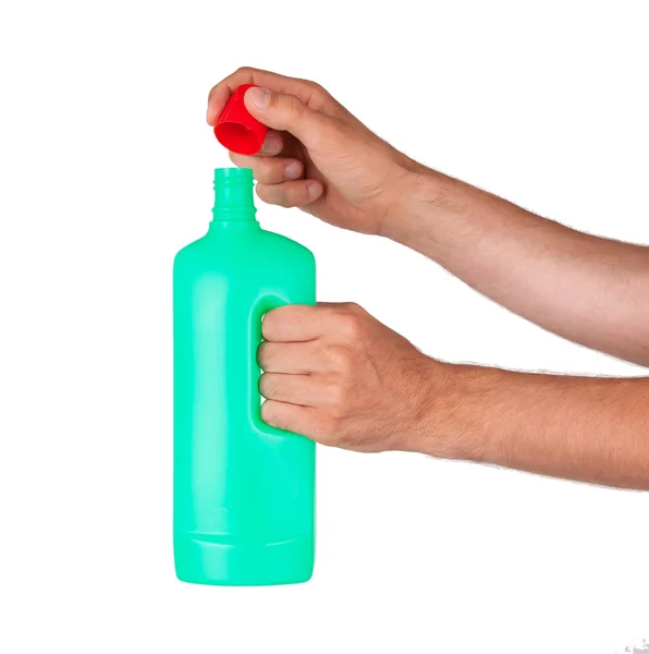 Plastic bottle cleaning-detergent — Stock Photo, Image