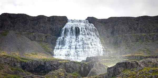 Dynjandi Est Cascade Célèbre Des Fjords Occidentaux Une Des Belles — Photo