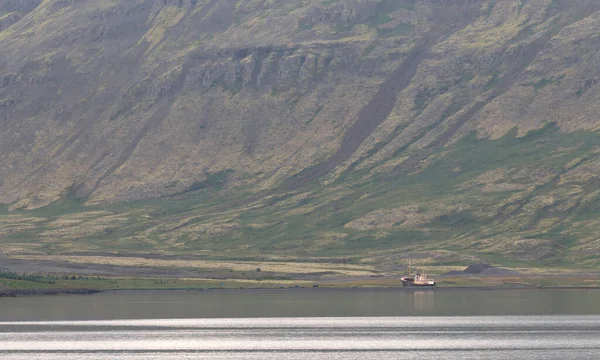 Fjord Iceland Pluie Orageuse Été Grand Angle — Photo
