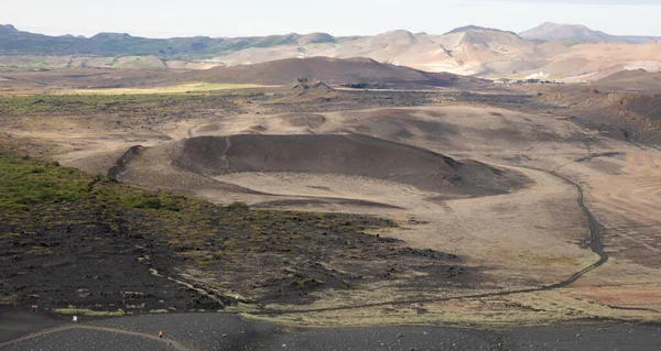 Small Crater Next Huge Hverfjall Crater Iceland — Stock Photo, Image