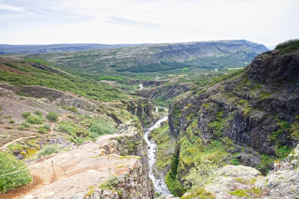 Okolí Islandu Nejvyšší Vodopád Glymur Surová Příroda — Stock fotografie