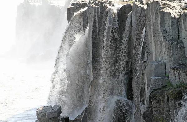 Potężny Wodospad Selfoss Północnym Wschodzie Islandii — Zdjęcie stockowe