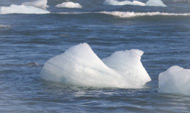 Elmas plajında yüzen buzdağları, Jokulsarlon, İzlanda