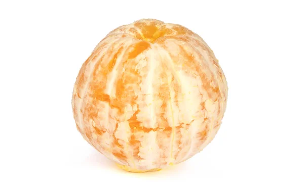 Sbucciato Arancione Isolato Sfondo Bianco — Foto Stock