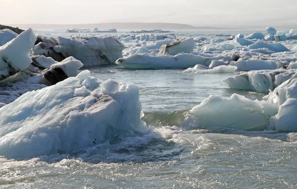 Icebergs Float Jokulsarlon Glacier Lagoon Iceland South — Stock Photo, Image