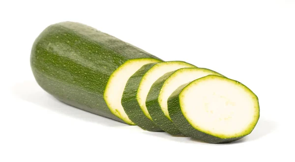 Sliced Zucchini Isolated White Background Stock Photo