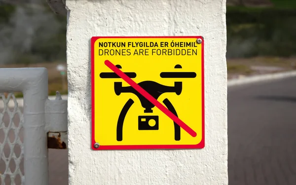 Los Drones Son Señal Prohibida Hay Zona Vuelo Islandia —  Fotos de Stock