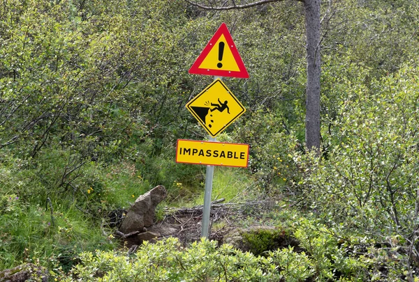 Onbegaanbare Tekens Van Ijslandse Aard Selectieve Focus — Stockfoto