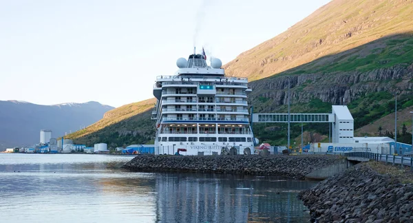 Seydisfjordur Islândia Julho 2021 Cruzeiro Viking Júpiter Porto Seydisfjordur Leste — Fotografia de Stock