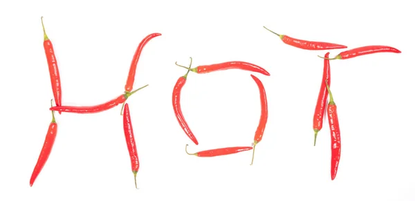 Rote Chilischoten Isoliert Auf Weißem Hintergrund — Stockfoto