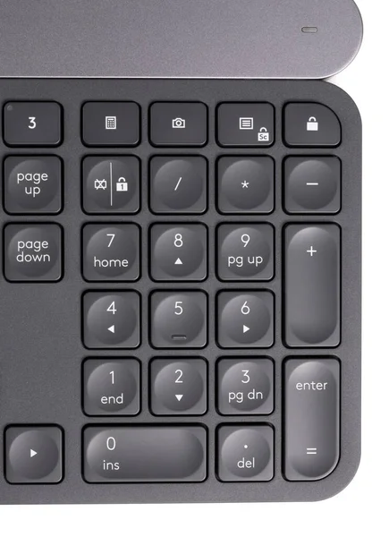 Modern Computer Keyboard Isolated White Background — Stock Photo, Image