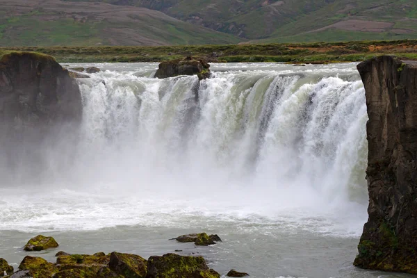 哥达福斯 众神的坠落 只有12米高 但却是冰岛最有名最美丽的瀑布之一 — 图库照片