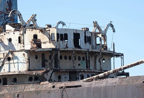 Skeppsvrak Arrecife Lanzarote Spanien Sjönk För Många Sedan — Stockfoto