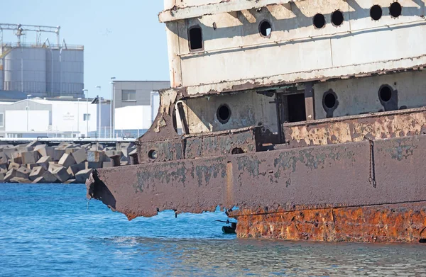 Schiffbruch Arrecife Lanzarote Spanien Vor Vielen Jahren Gesunken — Stockfoto