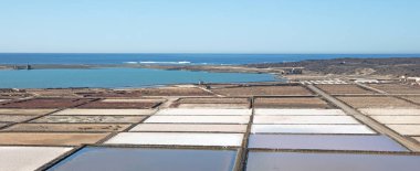 Lanzarote tuz fabrikası salinas de Janubio, Kanarya Adaları (İspanya)