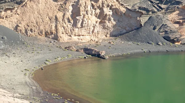Famoso Punto Riferimento Lanzarote Lago Verde Charco Los Clicos Primo — Foto Stock